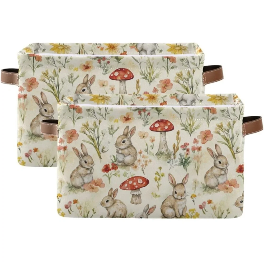 Bunny Mushroom Storage Cube/Basket, NWT